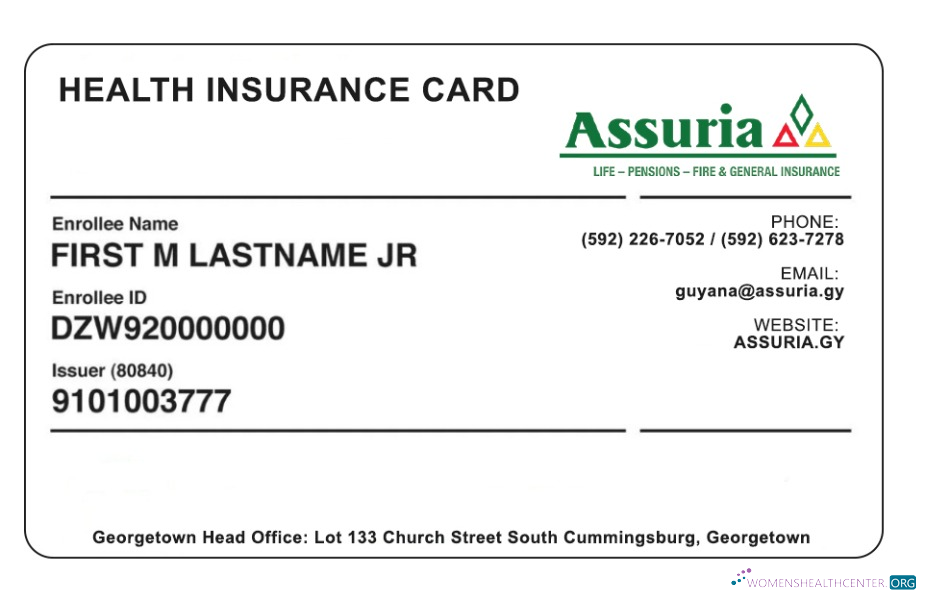 Download Guyana health insurance card Photoshop template